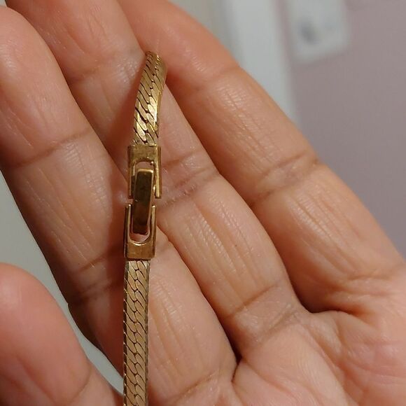 Vintage Signed KOREA Sparkly Rhinestone Crystals V Shaped Herringbone Necklace - Picture 7 of 8